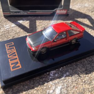 Hobby Japan 1/64 Toyota Corolla LEVIN AE86 3-Door (Red/Black) Diecast Model