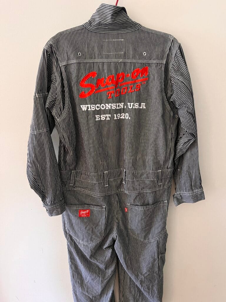 Vintage 90's Snap On Distressed Hickory Large Coverall